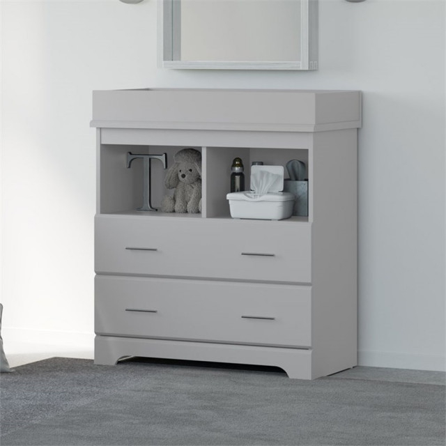 Home Square 2-Piece Set With 2-Drawer Chest And 6-Drawer Dresser In ... in Unpacking the Pebble Gray Home Square Set Durability and Design