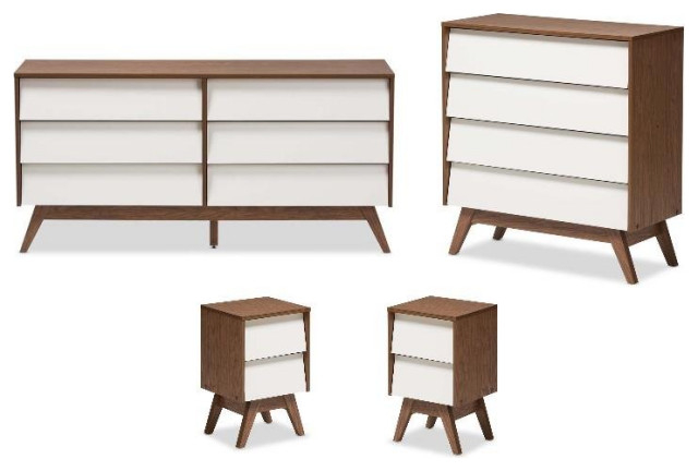Home Square 4 Piece Set With 4 Drawer Chest 6 Drawer Dresser And 2 ... within Home Square 2-Piece Set With 4-Drawer Chest & 6-Drawer Dresser In Pebble Gray