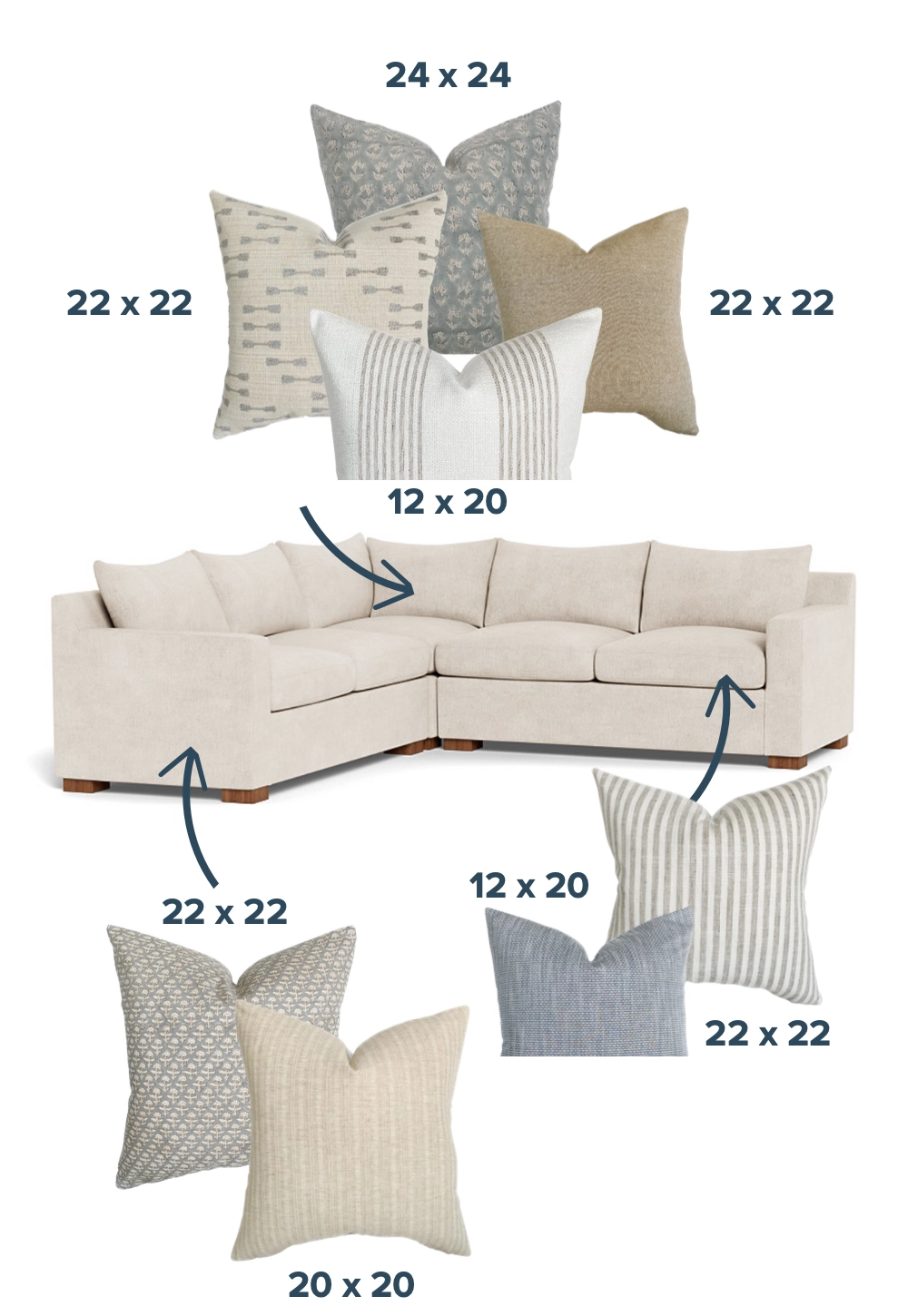 How To Mix Throw Pillows On A Sectional Sofa — Homzie Designs pertaining to The Psychology Behind Choosing the Right Sofa Pillow Colors
