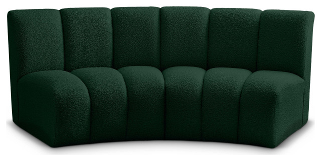 Infinity Black Boucle Fabric Upholstered Arc Shaped Modular Sectional ... intended for Exploring the Versatility of Brown 3-Piece Arc-Shaped Sectional Sofas