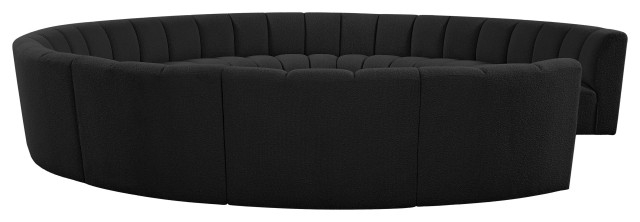 Infinity Black Boucle Fabric Upholstered Arc Shaped Modular Sectional ... within Infinity Black Boucle Fabric Upholstered Arc Shaped Modular Sectional, Brown, 3-Piece, Arc-Shaped