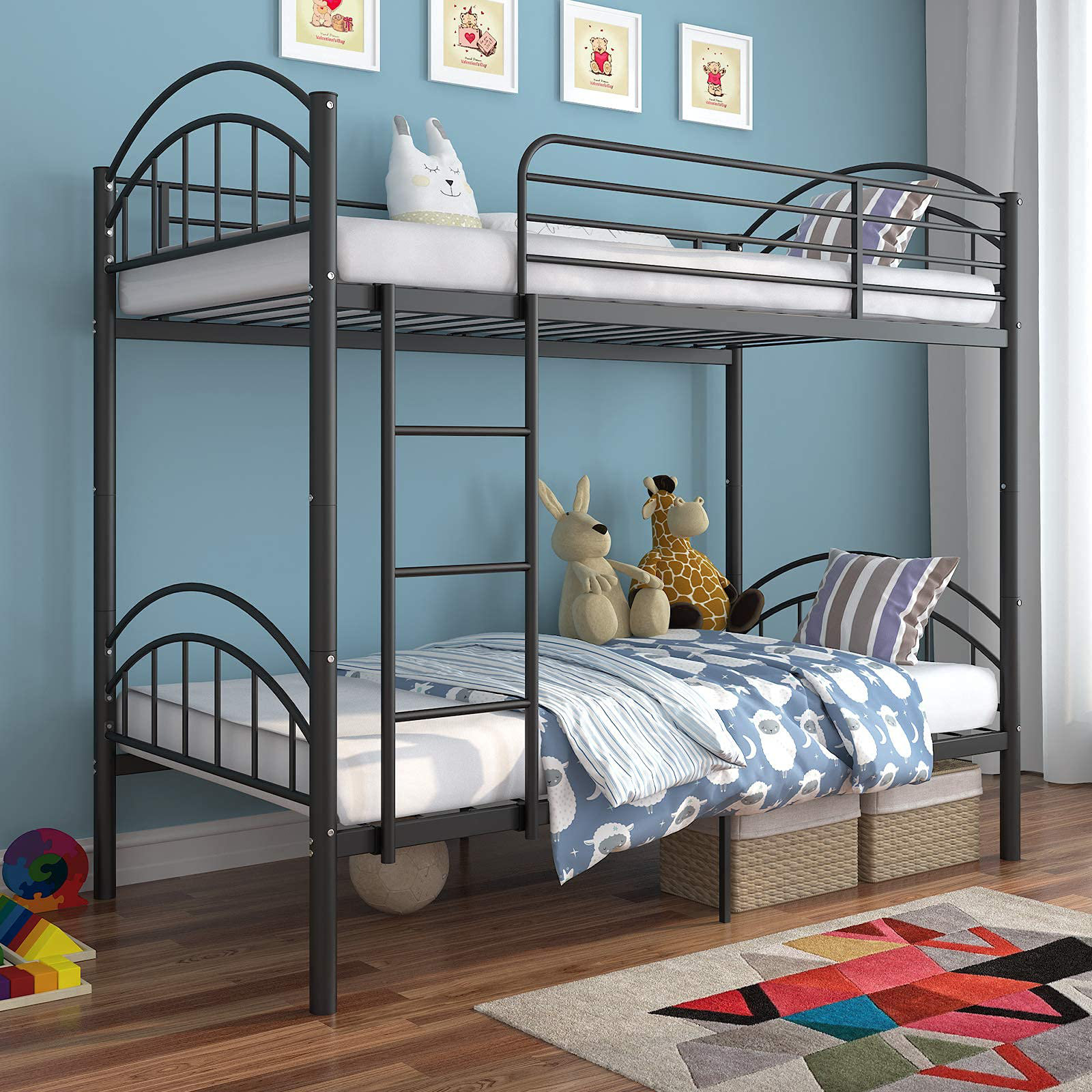 Isabelle & Maxâ„¢ Aedric Twin Over Twin Bunk Bed, 2 In 1 Metal ... pertaining to Durable and Stylish Metal Twin Over Twin Bunk Beds Explained