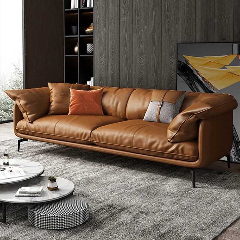 Italian Style Light Luxury Down Napa Leather Sofa Modern Minimalist ... within Mastering the balance between comfort and elegance in Italian leather sofa selection