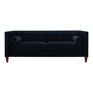 Jack 84" Modern Tuxedo Sofa With Bolster Pillows - Transitional - Sofas ... with Jack 84" Modern Tuxedo Sofa With Bolster Pillows, Purple Velvet