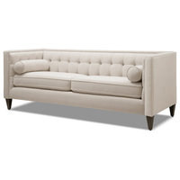 Jack 84" Modern Tuxedo Square Button-Tufted Sofa - Transitional - Sofas ... for Jack 84" Modern Tuxedo Tufted Sofa, Steeple Gray Polyester