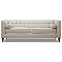 Jack 84" Modern Tuxedo Square Button-Tufted Sofa - Transitional - Sofas ... for Jack 84" Modern Tuxedo Tufted Sofa, Steeple Gray Polyester