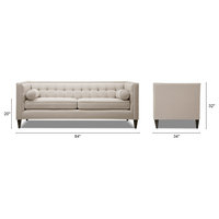 Jack 84" Modern Tuxedo Square Button-Tufted Sofa - Transitional - Sofas ... inside Jack 84" Modern Tuxedo Tufted Sofa, Steeple Gray Polyester