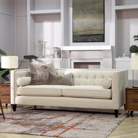 Jack 84" Modern Tuxedo Square Button-Tufted Sofa - Transitional - Sofas ... inside The Jack 84" Tuxedo Sofa Discovering Timeless Elegance in Steeple Gray Polyester