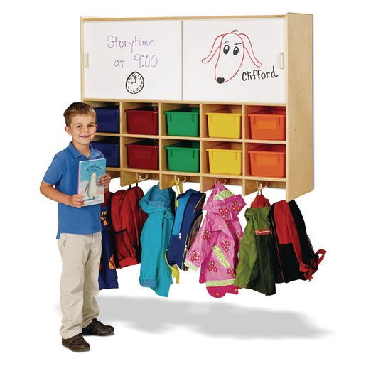 Jonti-Craft® 10-Section Wall Mount Coat Locker With Storage - With ... with Jonti-Craft 2 Section Coat Locker