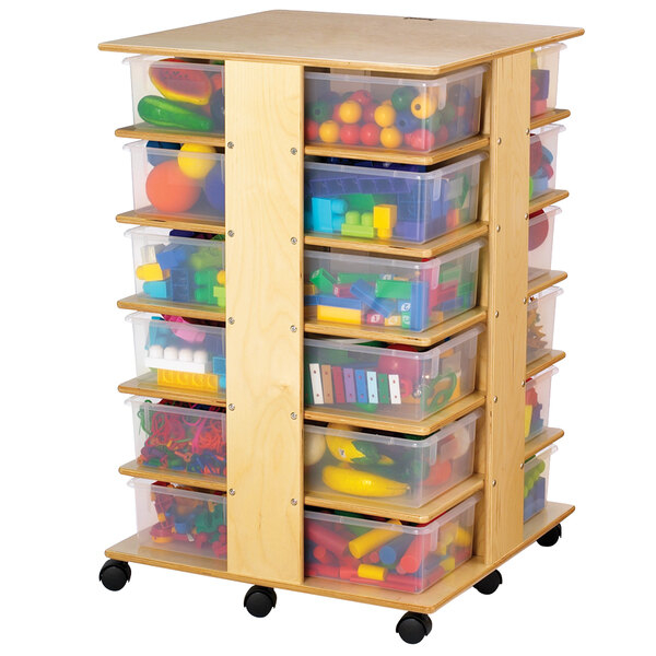 Jonti-Craft Baltic Birch 0364Jc 27" X 27" X 40 1/2" Mobile 24-Cubbie ... pertaining to Jonti-Craft Large Locker Organizer – With 10 Colored Tubs