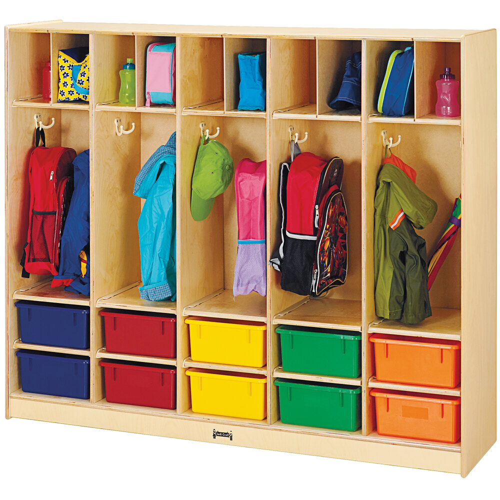Jonti-Craft Baltic Birch 26857Jc 60" X 15" X 50 1/2" Large Locker ... regarding Jonti-Craft Large Locker Organizer – With 10 Clear Tubs