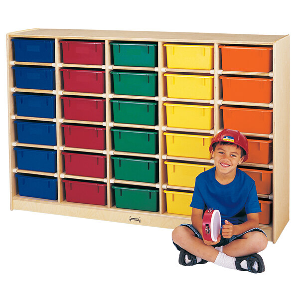 Jonti-Craft Baltic Birch 4031Jc 60" X 15" X 42" Mobile 30-Cubbie Wood ... intended for Streamlining supply distribution using labeled storage systems