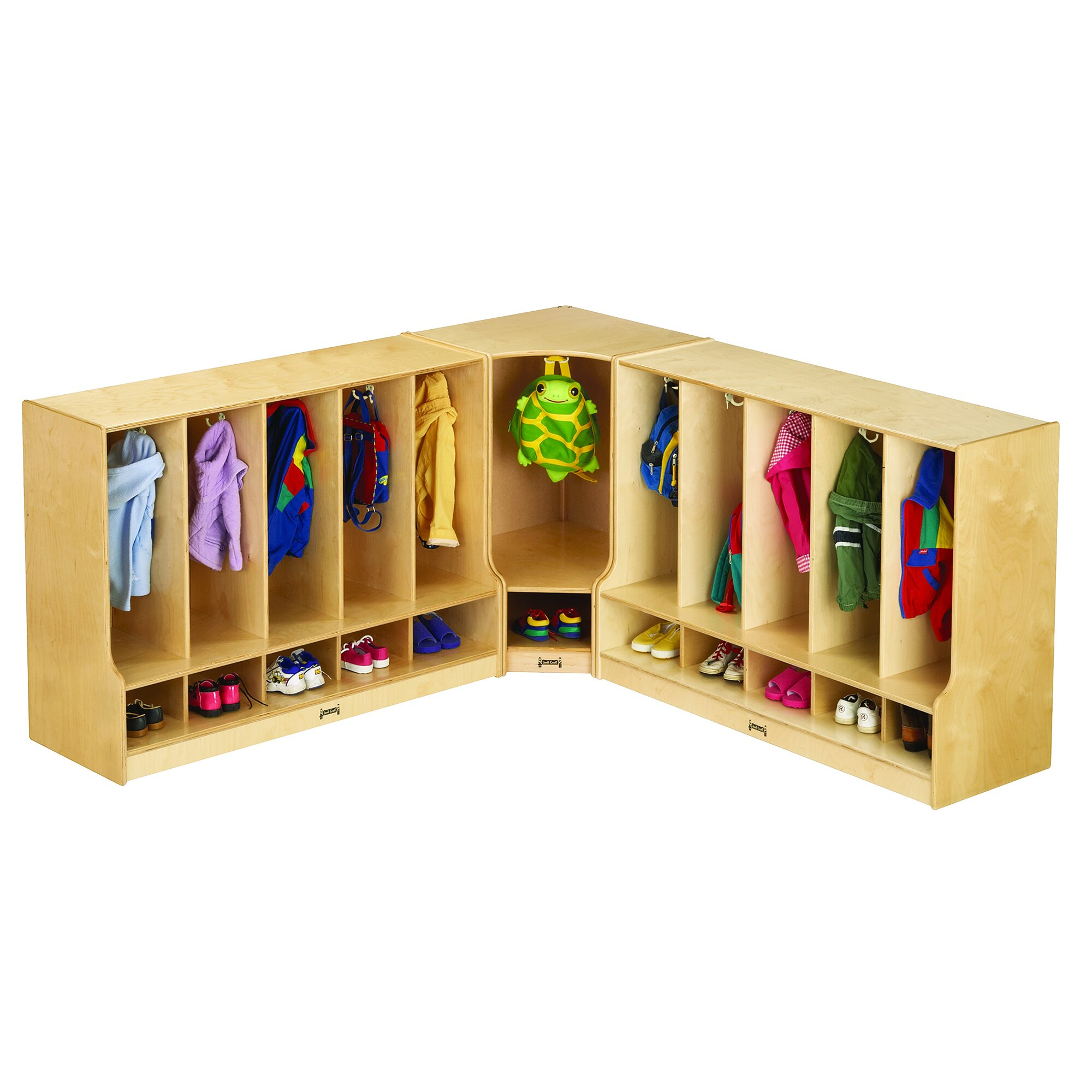 Jonti-Craft Baltic Birch 6684Jc 48" X 17 1/2" X 35" Toddler-Height 5 ... intended for Jonti-Craft Toddler 5 Section Coat Locker With Step - With Clear Cubbie-Trays