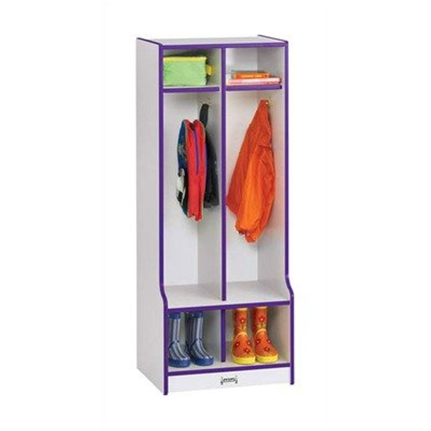 Jonti-Craft Double Locker With Step - 2 Sections-Color:blue - Walmart.com for Jonti-Craft Corner Coat Locker With Step