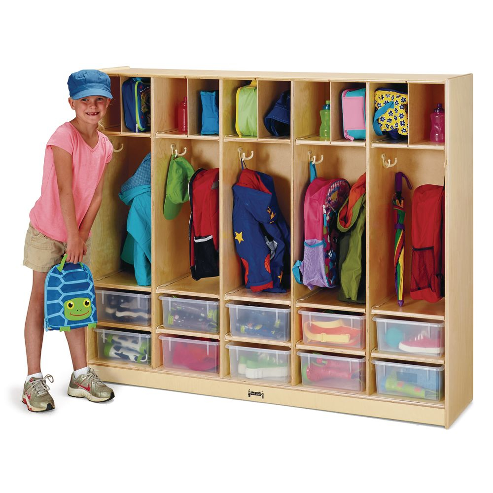 Jonti-Craft® Large Locker Organizer With 10 Clear Tubs for Understanding the Benefits of Clear Storage for School Lockers