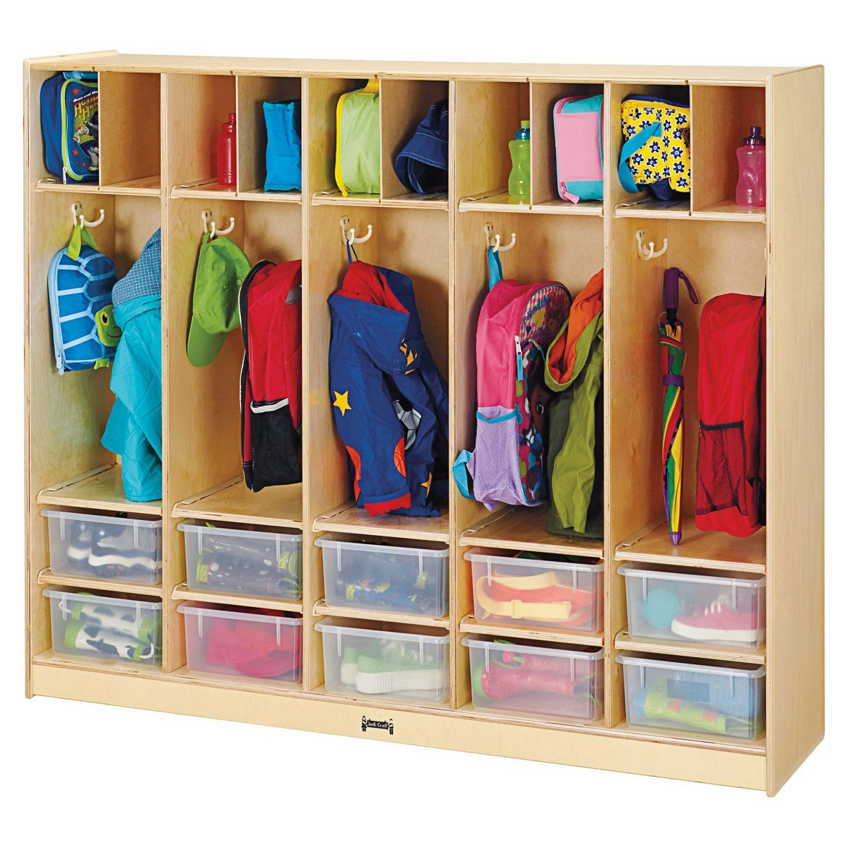 Jonti-Craft Large Locker Organizer – With 10 Clear Tubs - Transitional ... within Understanding the Benefits of Clear Storage for School Lockers