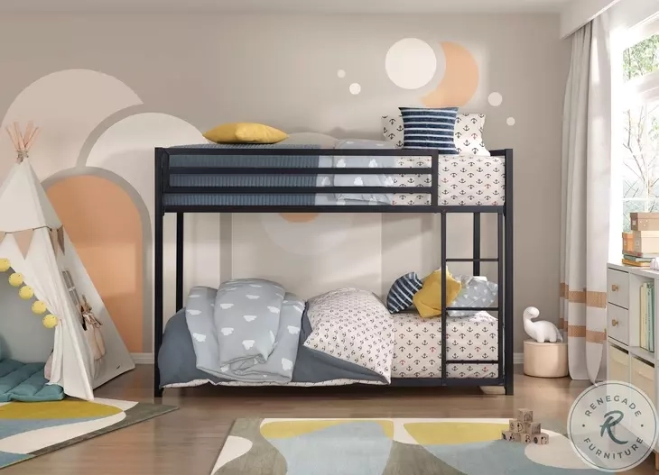 Jovie Black Twin Over Twin Metal Bunk Bed From Homelegance | Coleman Furniture for Understanding the Features of the Lexicon Jovie Black Twin Bunk Bed