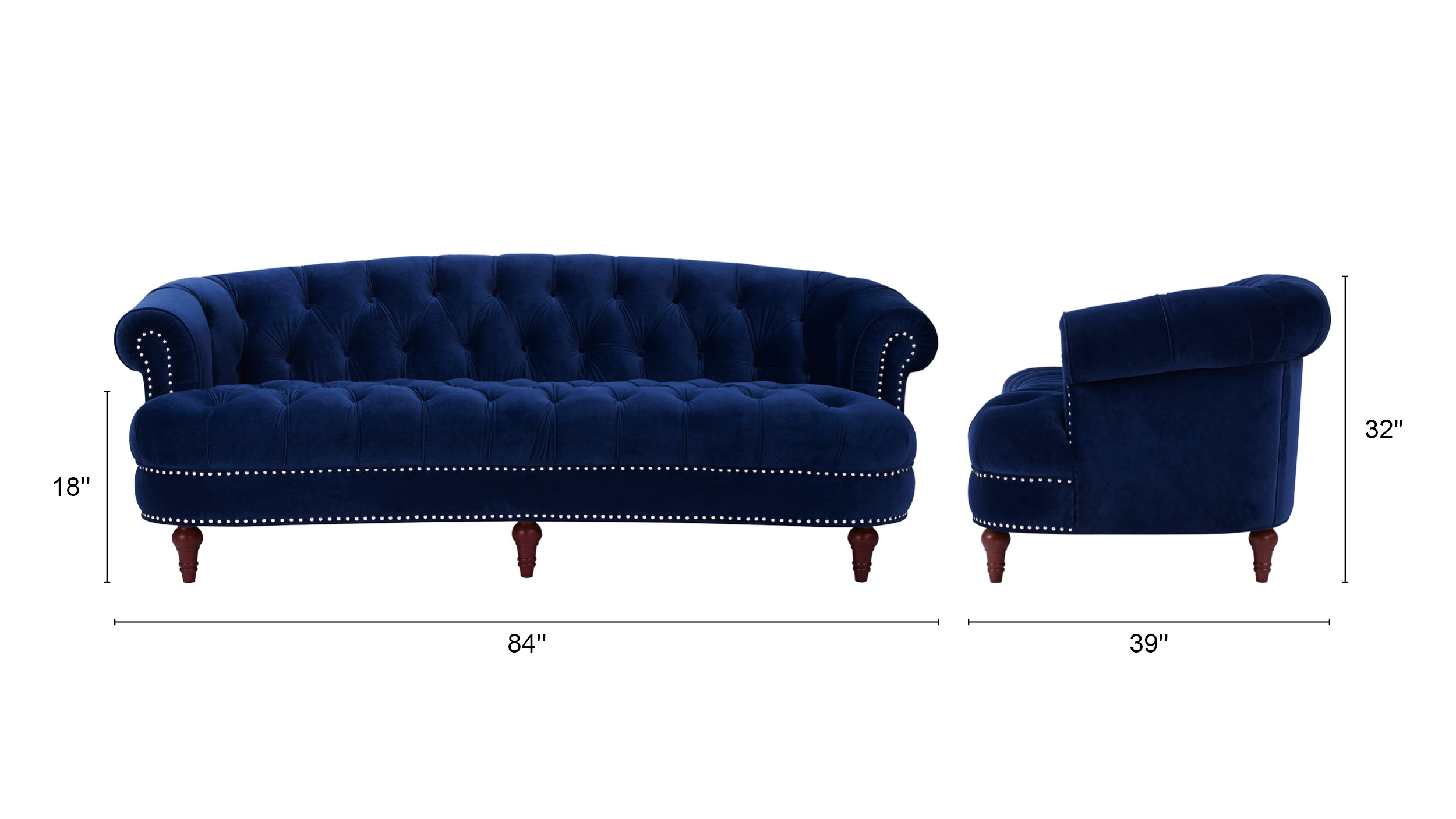 La Rosa Victorian Chesterfield Tufted Sofa, Navy Blue - Jennifer Taylor ... for La Rosa Victorian Chesterfield Tufted Sofa, Navy Blue Velvet