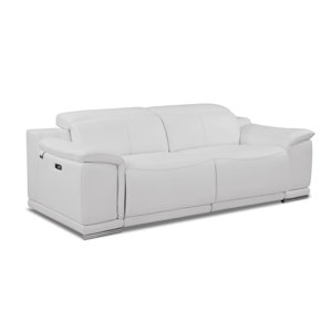 Leather White Sofas You'll Love | Wayfair within Insider Insights on Caring for Your Mia Top Grain Italian Leather Sofa