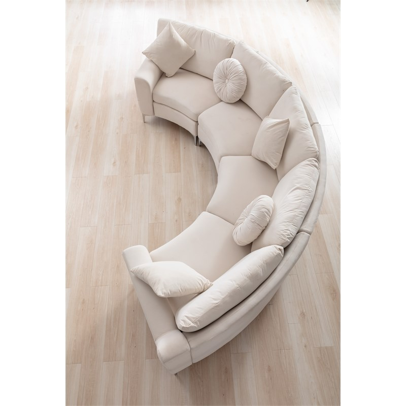 Legend Vansen 136" Symmetry Curved Modern Velvet Sectional Sofa In ... in Understanding the Craftsmanship of the Legend Vansen Velvet Sectional