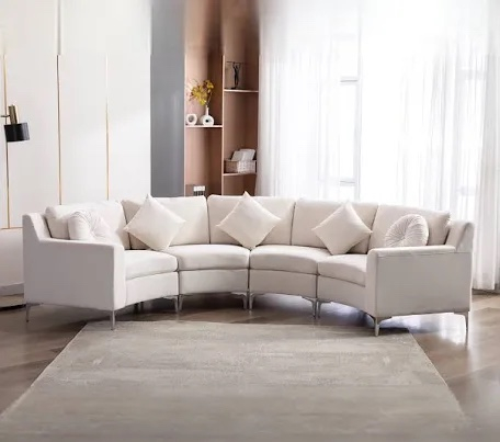 Legend Vansen 136" Symmetry Curved Modern Velvet Sectional Sofa In ... with Understanding the Craftsmanship of the Legend Vansen Velvet Sectional