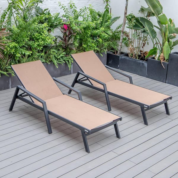 Leisuremod Leisuremod Marlin Modern Patio Chaise Lounge Arm Chair With ... inside Gavin Series Modern Chair Black Frame In Light Brown Set Of 2