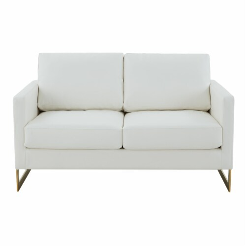 Leisuremod Lincoln Modern Mid-Century Upholstered Leather Loveseat With ... for Exploring the Versatility of White Leather Upholstery