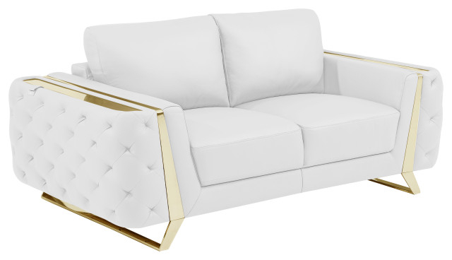 Leonardo Top Grain Italian Leather 2Pc Living Room Set - Contemporary ... intended for What Makes Leonardo Top Grain Italian Leather Sofas a Lasting Investment