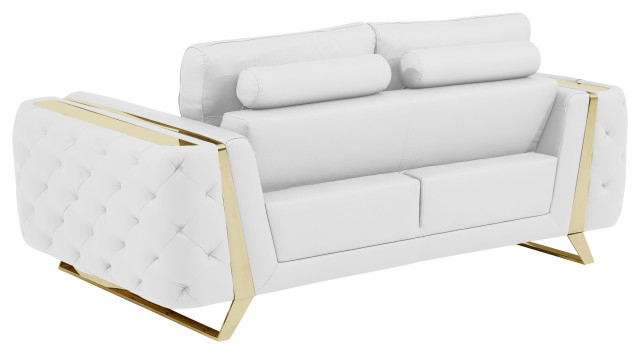 Leonardo Top Grain Italian Leather 2Pc Living Room Set - Contemporary ... regarding Leonardo Top Grain Italian Leather Sofa