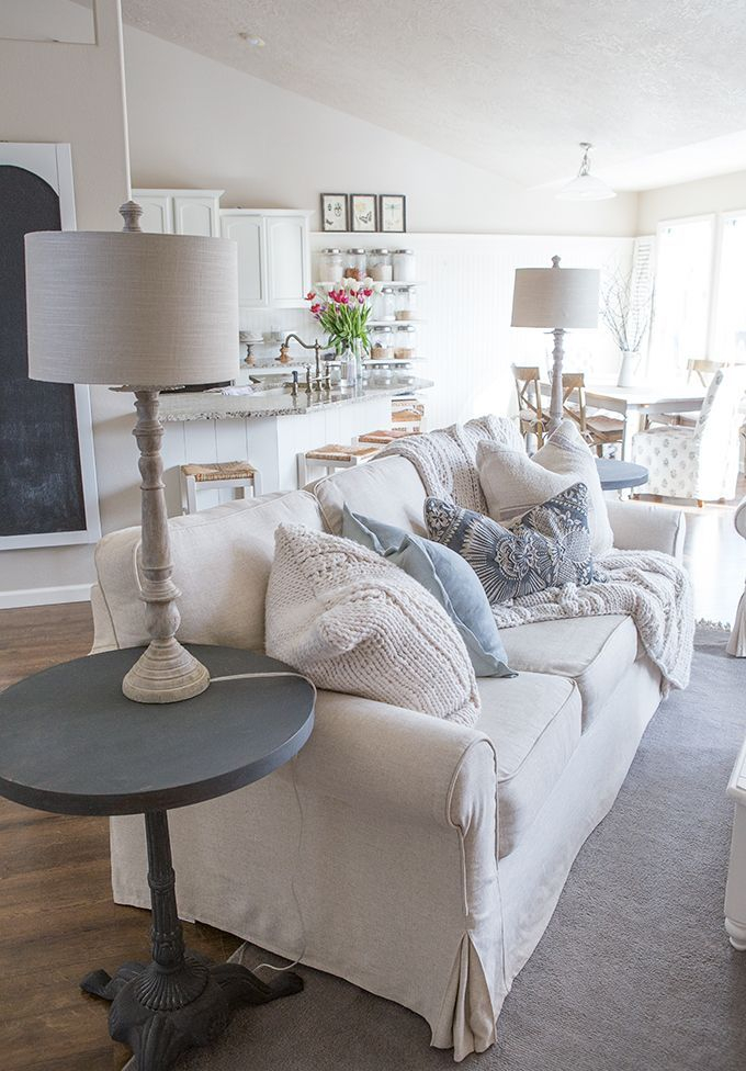 Let's Talk About Slipcovers- Custom Slipcovers To Get That Farmhouse ... throughout Farmhouse Style Slipcovered Sofa Set