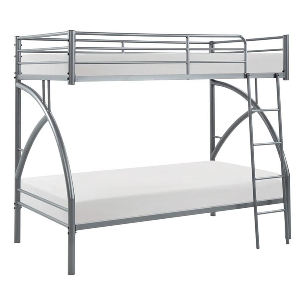 Lexicon Bailey Metal Frame Twin Over Twin Metal Bunk Bed In Gray - Walmart.com regarding Lexicon Jovie Twin Over Twin Metal Bunk Bed In Black