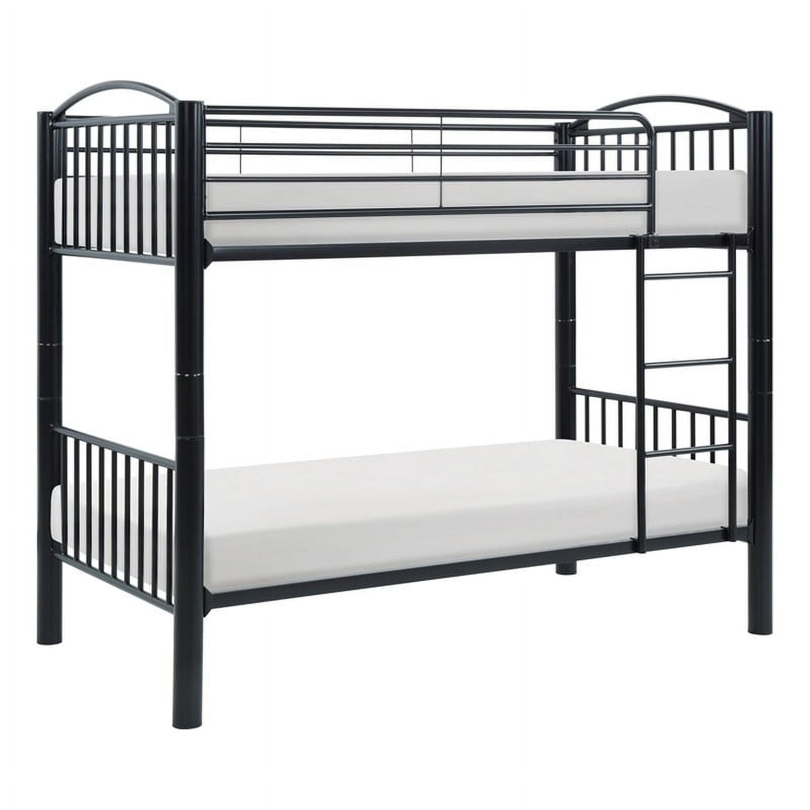 Lexicon Beckett Metal Frame Twin Over Twin Metal Bunk Bed In Black - Walmart.com inside Understanding the Features of the Lexicon Jovie Black Twin Bunk Bed