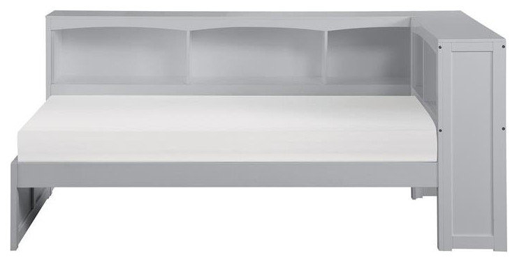 Lexicon Orion 5-Shelf Transitional Wood Twin Bookcase Corner Bed In ... for Creating Cozy Havens The Lexicon Orion Four Twin Bunk Bed in Gray