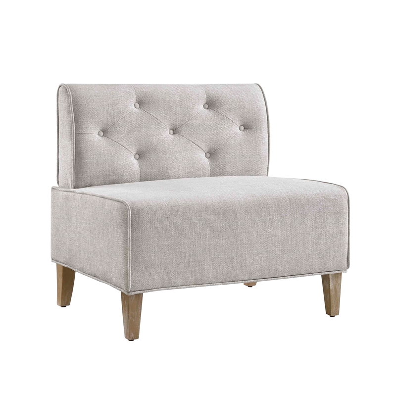 Linon Hale Tufted Back Fully Upholstered Corner Nook Bench In Light Grey in Linon Hale Tufted Back Fully Upholstered Corner Nook Bench In Light Grey