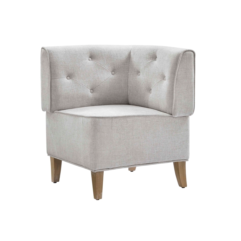 Linon Hale Tufted Back Fully Upholstered Corner Nook Bench In Light Grey inside Linon Hale Tufted Back Fully Upholstered Corner Nook Bench In Light Grey