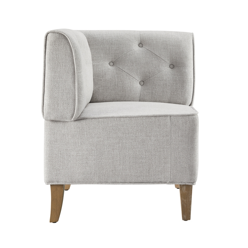 Linon Hale Wood Upholstered Corner Nook Bench In Light Grey pertaining to Linon Hale Tufted Back Fully Upholstered Corner Nook Bench In Light Grey