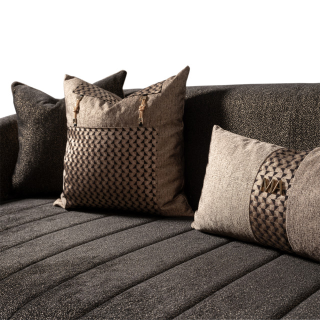 Lisbon Sofa, Onyx/Gold - Contemporary - Sofas - By Michael Amini | Houzz within Lisbon Sofa, Onyx/Gold