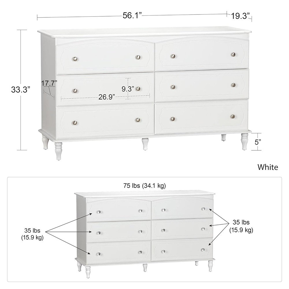 Little Seeds Rowan Valley Laren 6 Drawer Dresser, White & Reviews | Wayfair regarding Understanding the Quality of the Little Seeds Laren White Dresser A Deep Dive