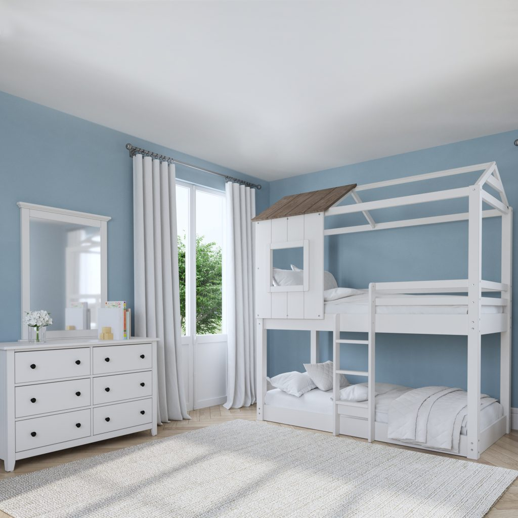 Lodge Complete Loft Bunk Bed | Cookies & Cream - Westwoodbaby within Creating Sweet Dreams The Lodge Wood Loft Bunk Bed Way