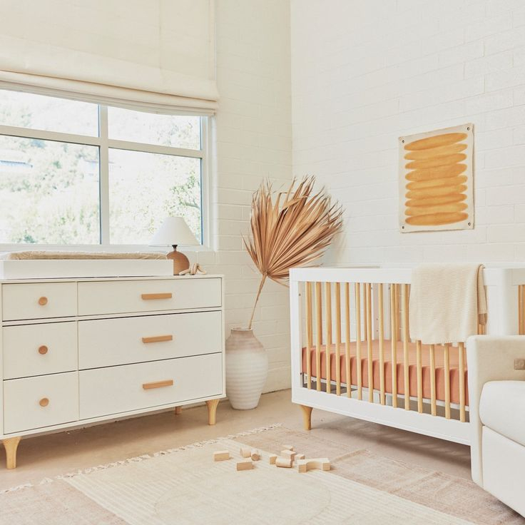 Lolly 6-Drawer Assembled Double Dresser - White / Natural | Cuna ... with Lolly 6-Drawer Assembled Double Dresser, White Natural