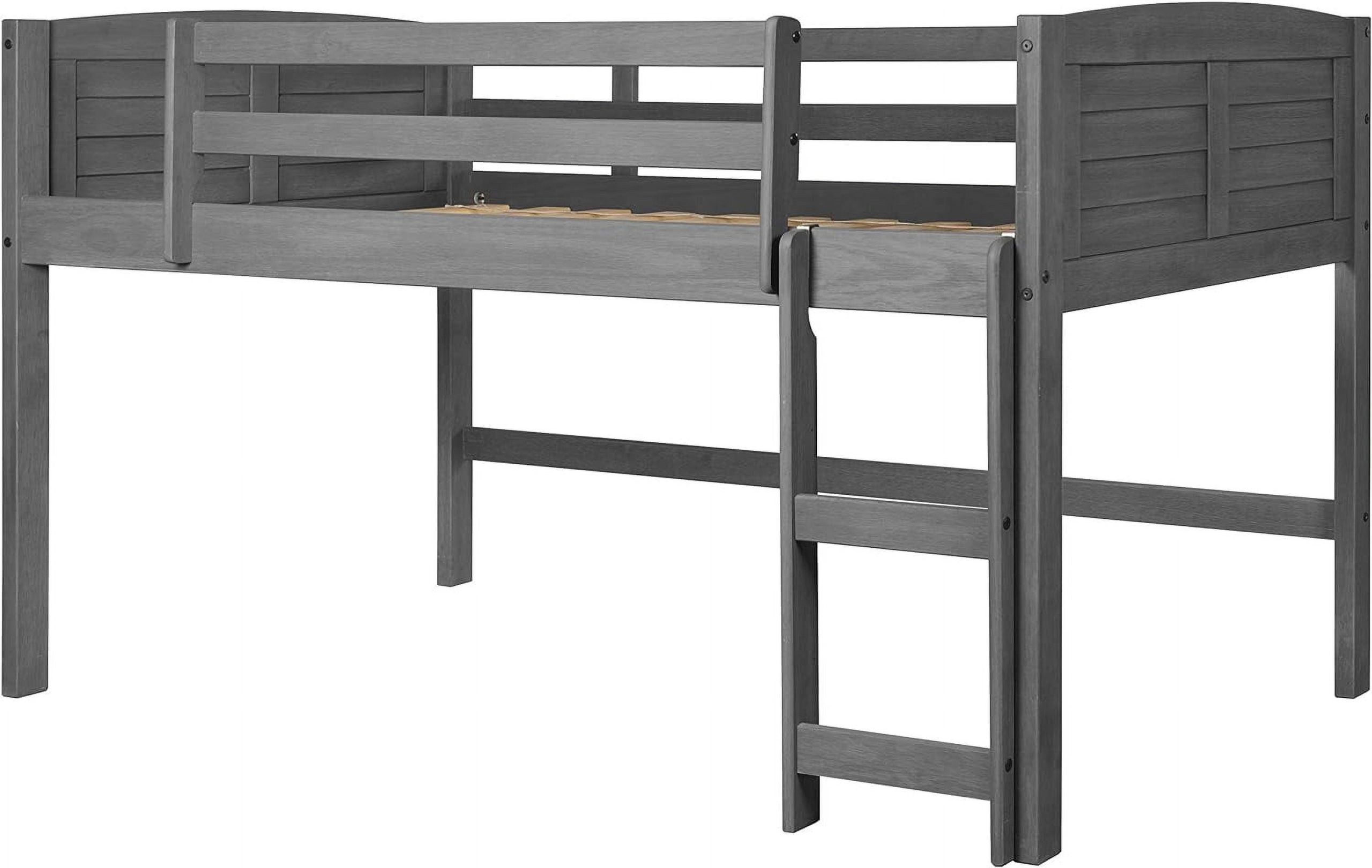 Louver Low Loft Bed, , Antique Grey - Walmart.com throughout Louver Low Loft Antique Grey