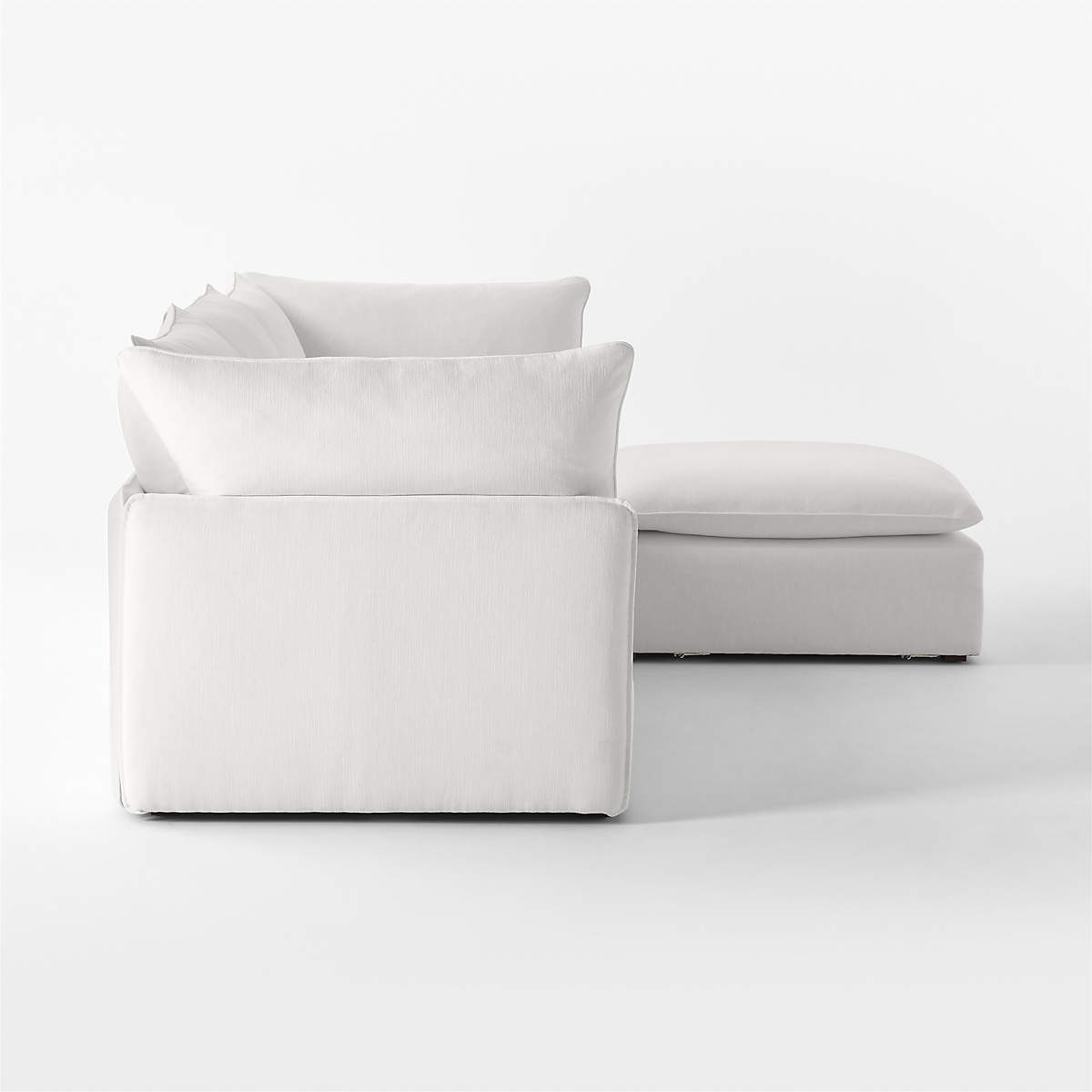 Lumis 4-Piece Modular Snow White Performance Fabric Sectional Sofa ... intended for Terra Modular Sofa Performance Fabric, White