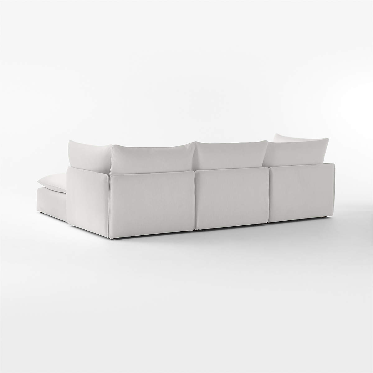 Lumis 4-Piece Modular Snow White Performance Fabric Sectional Sofa ... with regard to Terra Modular Sofa Performance Fabric, White