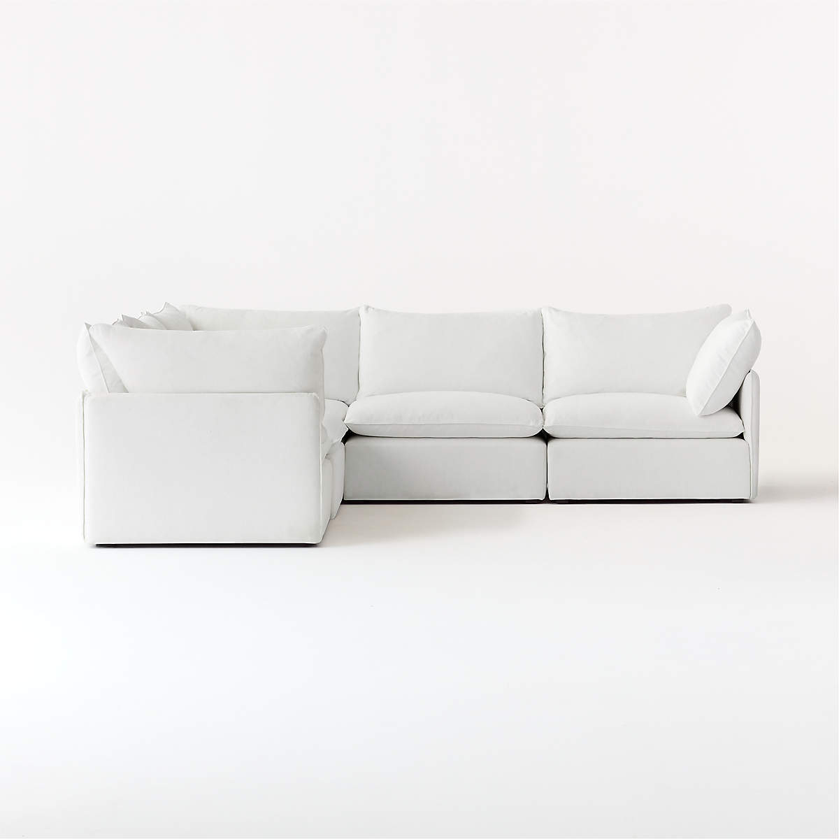 Lumis 5-Piece Modular L-Shaped White Performance Fabric Deep Depth ... inside Designing with White Terra Modular Sofa Fabric for Luminous Spaces