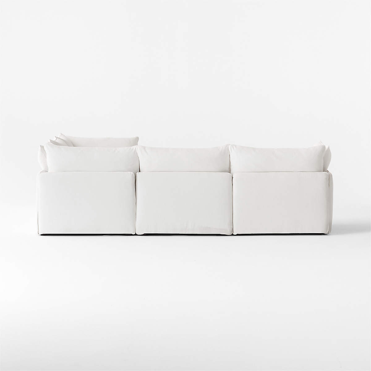 Lumis 5-Piece Modular L-Shaped White Performance Fabric Deep Depth ... regarding Terra Modular Sofa Performance Fabric, White