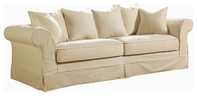 Luna Slipcover Sofa - Transitional - Sofas - By Mulhouse Furniture | Houzz in Caring for Your Luna Slipcover Sofa in Cream Practical Tips