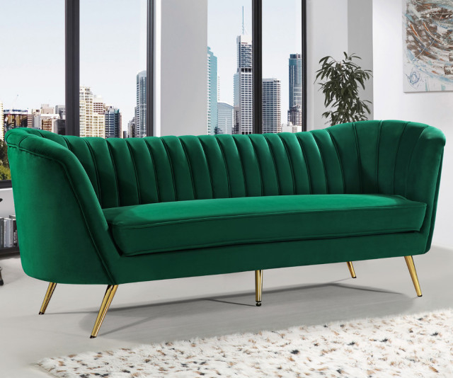 Margo Velvet Upholstered Set - Midcentury - Sofas - By Meridian ... regarding Understanding the Beauty and Durability of Margo Velvet