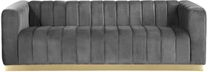 Marlon Velvet Sofa In Black By Meridian | 1Stopbedrooms with regard to A Closer Look at the Textural Charm of the Marlon Black Velvet Sofa