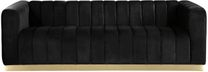 Marlon Velvet Sofa In Black By Meridian | 1Stopbedrooms with regard to Marlon Velvet Upholstered Sofa, Black
