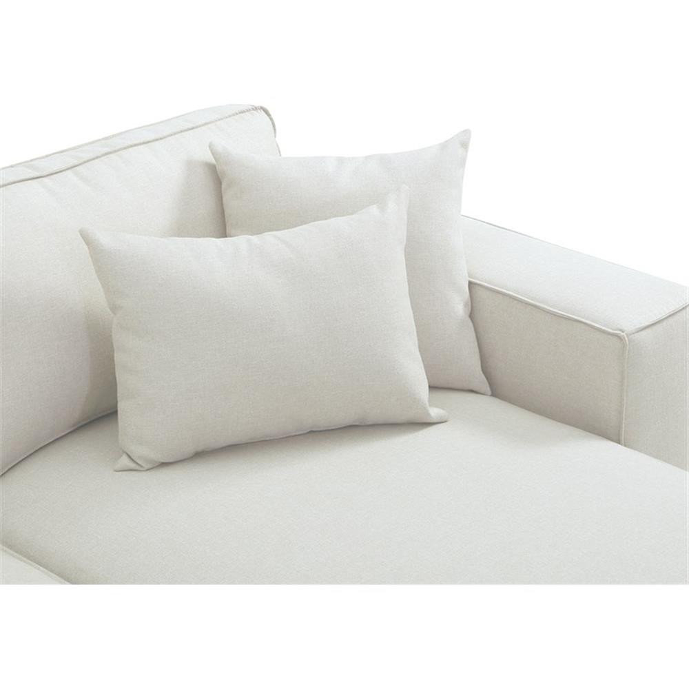 Melrose Reversible Sectional Sofa With Ottoman In Beige Linen Fabric - Transitional - Sectional ... regarding Lilola Home Melrose Modular Sectional Sofa With Ottoman, Beige Linen